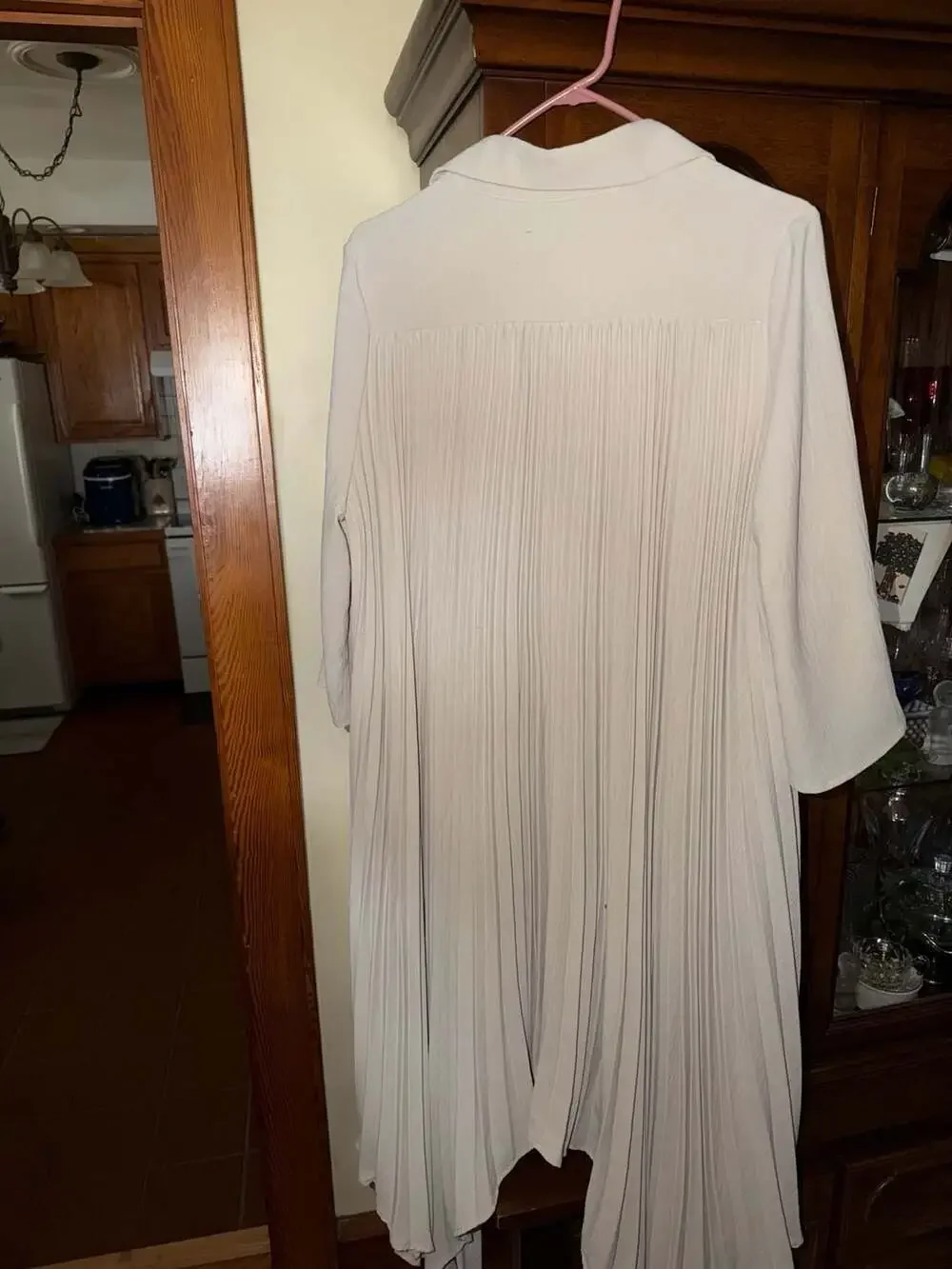 C&Y Long-Sleeve Pleated Button-Down Shirt Dress